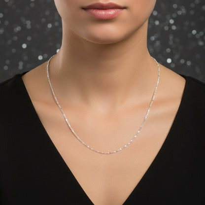 Cadena Fígaro 60 cm de Plata de Ley 925 - Amuleto de Flujo Sagrado, Canalización de Energía y Regalo de Conexión Espiritual