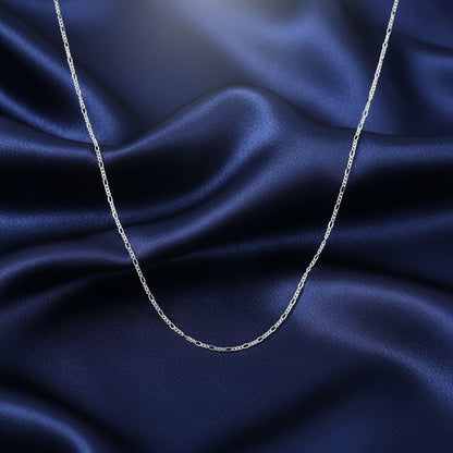 Cadena Fígaro 60 cm de Plata de Ley 925 - Amuleto de Flujo Sagrado, Canalización de Energía y Regalo de Conexión Espiritual