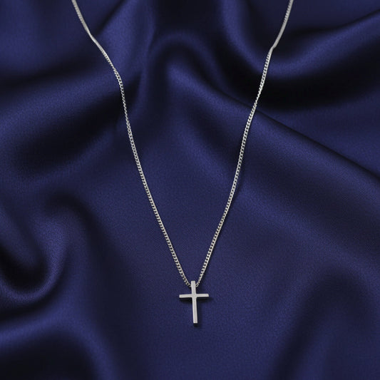 Gargantilla de Cruz de Plata de Ley 925 Rodiada 43 cm - Amuleto de Fe, Protección Espiritual y Regalo de Conexión Sagrada