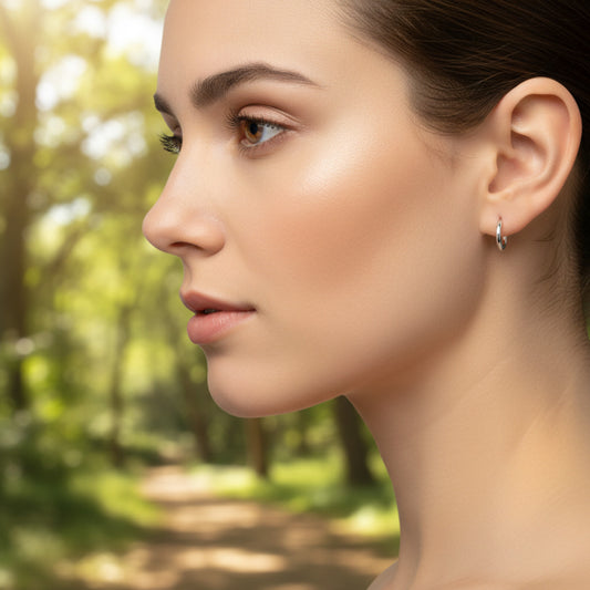 Pendientes de Aros Clásicos en Plata de Ley 925 - Joyería de Geometría Circular, Estilo Minimalista y Regalo Sofisticado