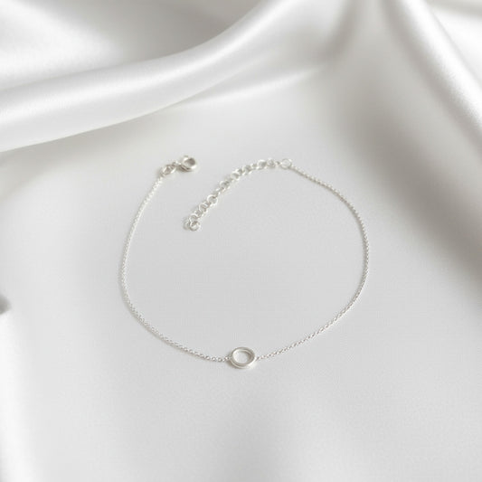 Tobillera de Círculo en Plata de Ley 925 - Regalo Elegante