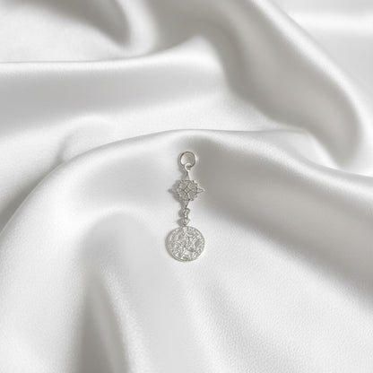 Colgante Nudo de Bruja y Tetragramatón en Plata de Ley 925 - Amuleto de Protección