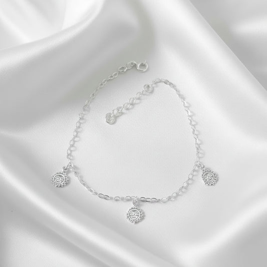 Tobillera Soles en Plata de Ley 925