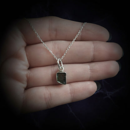 Colgante Moldavita en Plata de Ley 925 - Piedra Natural Transformadora