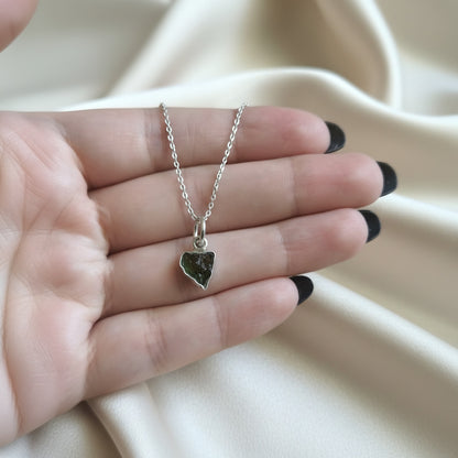 Colgante Moldavita en Plata de Ley 925 - Piedra Natural Transformadora
