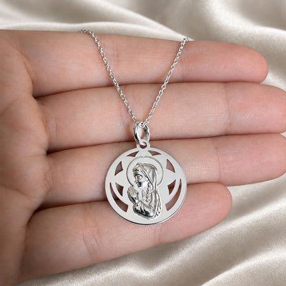 Medalha Nossa Senhora Menina em prata de lei, 20 mm