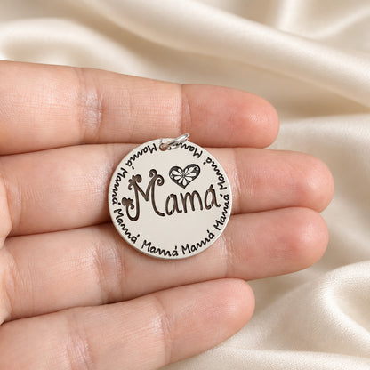 Colgante Medalla Mamá de Plata de Ley 925 de 25 mm