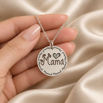 Colgante Medalla Mamá de Plata de Ley 925 de 25 mm