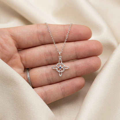 Colgante Nudo de Brujas de Plata de Ley 925 con Circonita | Plata y Magia