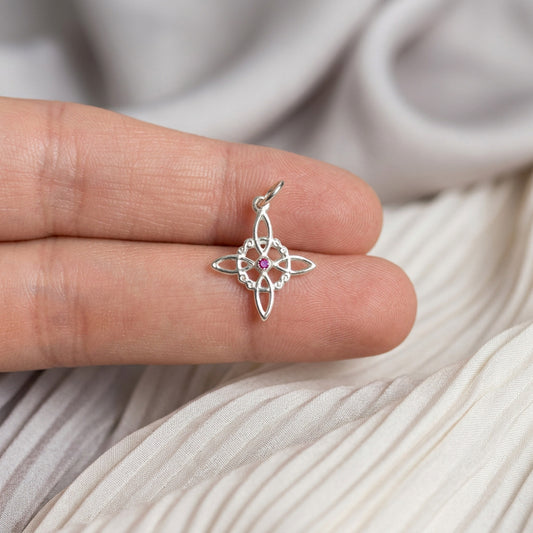 Colgante Nudo de Brujas de Plata de Ley 925 con Circonita | Plata y Magia