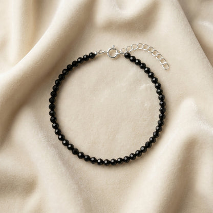 Pulsera de Turmalina Negra y Plata de Ley 925 | Plata y Magia