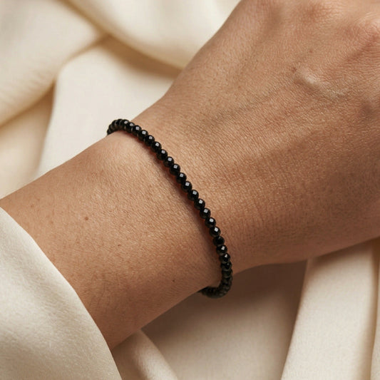 Pulsera de Turmalina Negra y Plata de Ley 925 | Plata y Magia