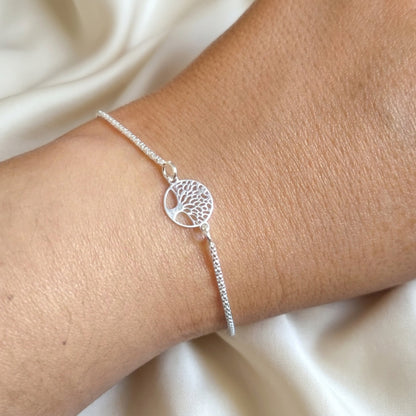 Pulsera Árbol de la Vida de Plata de Ley 925 con Cadena Core | Plata y Magia