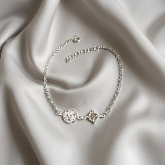 Pulsera de Nudo de Brujas y Tetragrámaton de Plata de Ley 925 | Plata y Magia