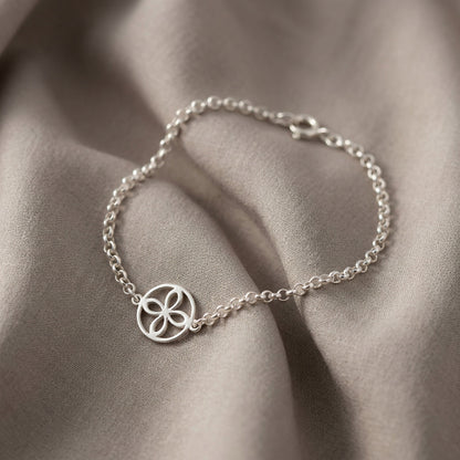 Pulsera de Sigilo de la Abundancia de Plata de Ley 925 con Cadena Rolo | Plata y Magia