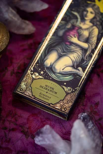 Incienso Tarot Almizcle – Olíbano (Duración Extra) - Fusión Limpiadora para Enraizar, Purificar y Equilibrar la Energía