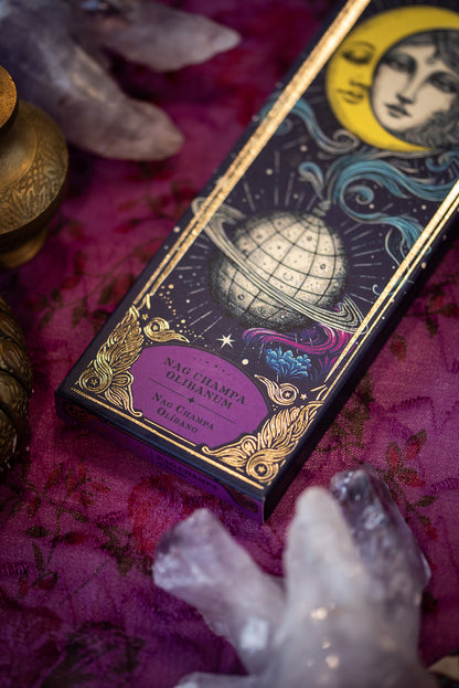 Incienso Tarot Nag Champa – Olíbano (Duración Extra) - Fragancia Sagrada para Conexión Interior y Purificación