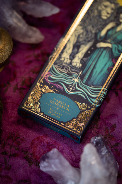 Incienso Tarot Vainilla – Olíbano (Duración Extra) - Fusión Dulce para Reconfortar, Limpiar y Elevar el Alma