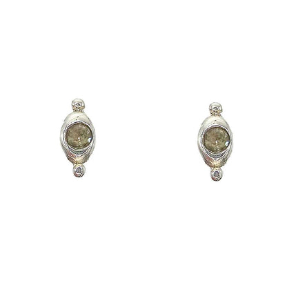 Pendientes de Plata de Ley 925 'Línea de Luz' con Circonita de Color Central (7.8 x 4 mm)