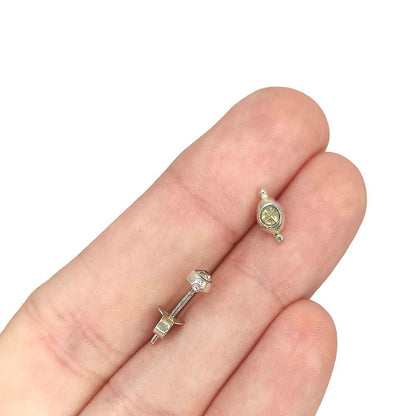 Pendientes de Plata de Ley 925 'Línea de Luz' con Circonita de Color Central (7.8 x 4 mm)