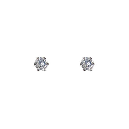 Pendientes de Tacha Clásicos en Plata de Ley 925 con Circonita Blanca (3 mm)