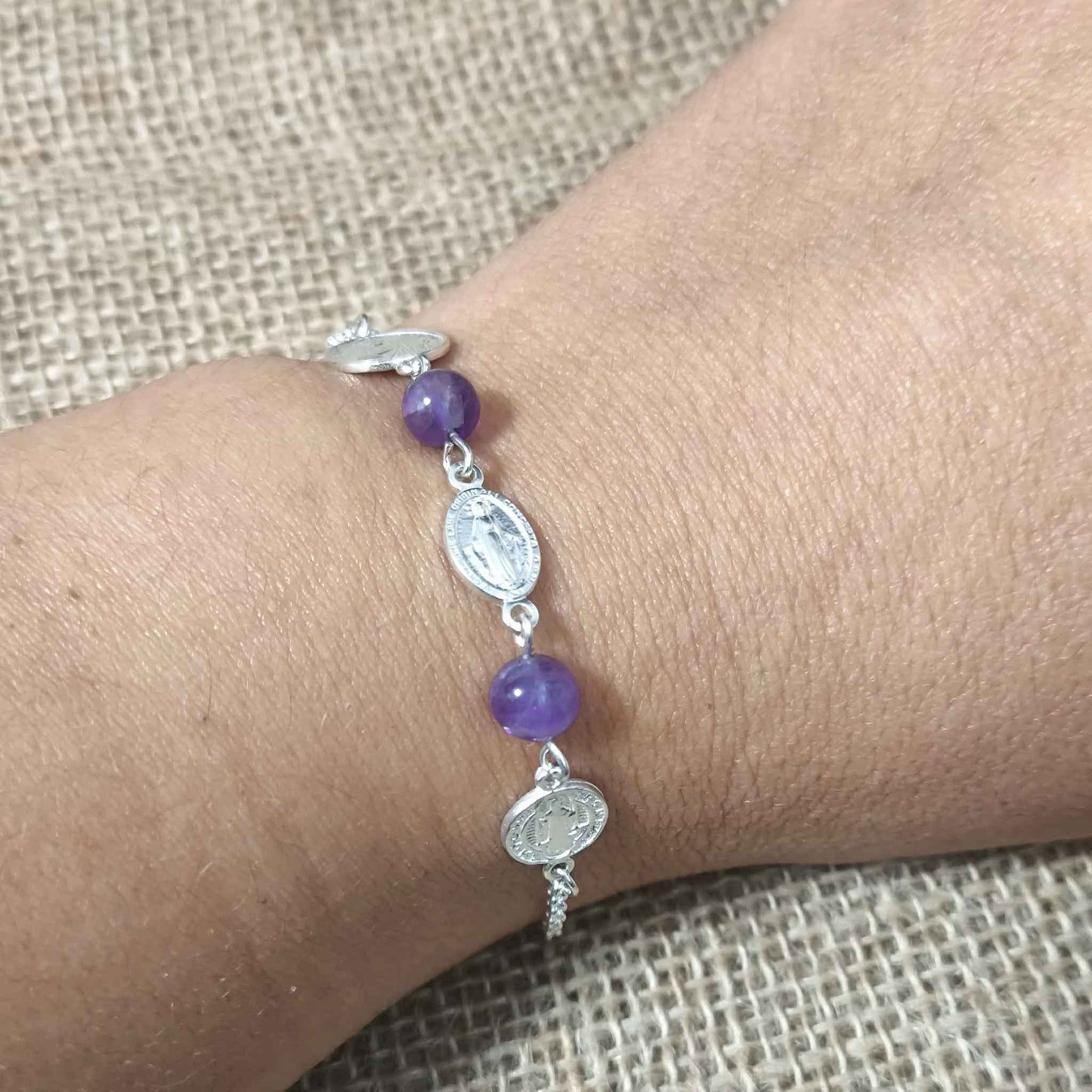 Pulsera Trío de Protección y Armonía (Plata & Amatista)
