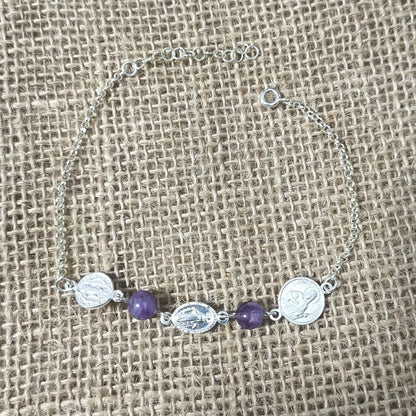 Pulsera Trío de Protección y Armonía (Plata & Amatista)