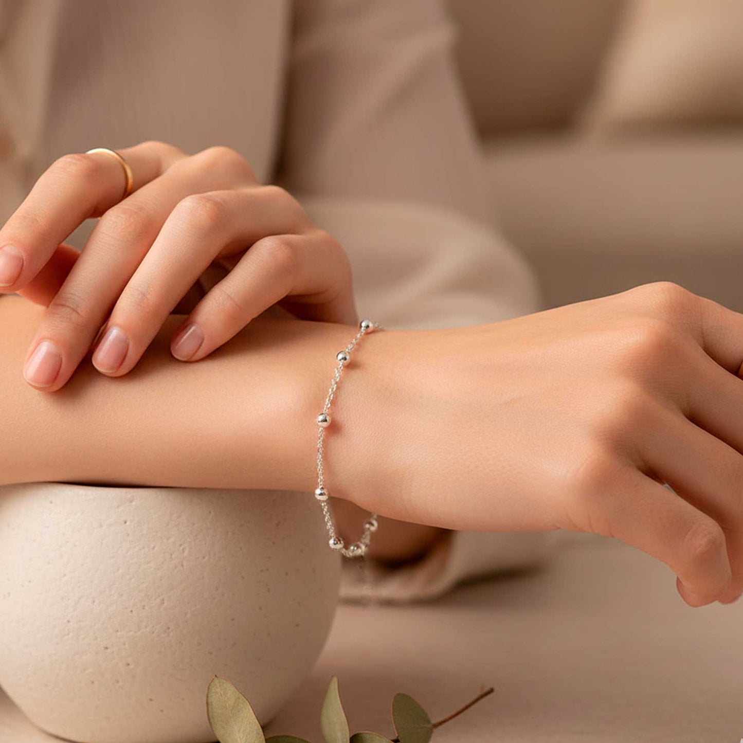 Pulsera de Bolitas de Plata de Ley de 3mm - Elegancia Minimalista