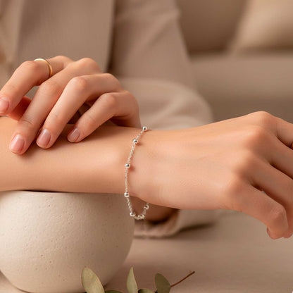 Pulsera de Bolitas de Plata de Ley de 3mm - Elegancia Minimalista