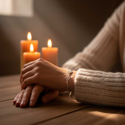 Pulsera de Doble Protección en Plata 925 - Nudo de Bruja y Tetragramatón