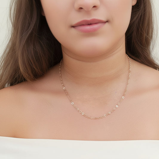 Cadena de Eslabones de Diseño en Plata de Ley 925 - Gargantilla Fina de Alta Calidad para Regalo Exclusivo