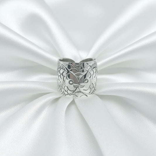Anillo de Peces en Plata de Ley 925 - Amuleto de Abundancia y Protección