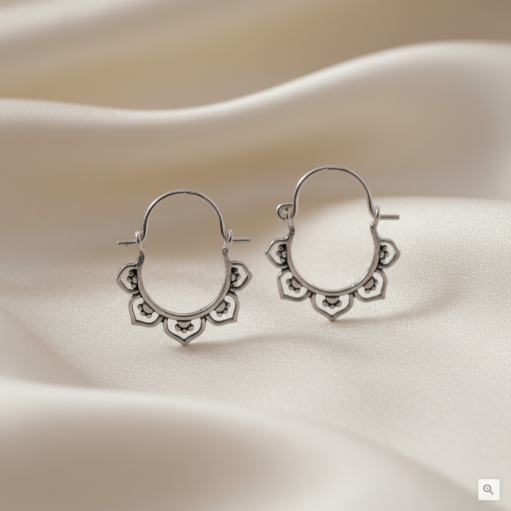 Aros Boho en Plata de Ley 925 Oxidada - Regalo de Estilo Bohemio y Elegante