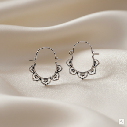 Aros Boho en Plata de Ley 925 Oxidada - Regalo de Estilo Bohemio y Elegante