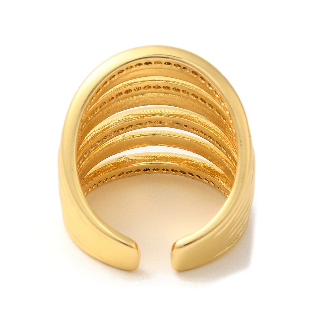 Anillo Espiral de Luz Ajustable con Circonitas Blancas