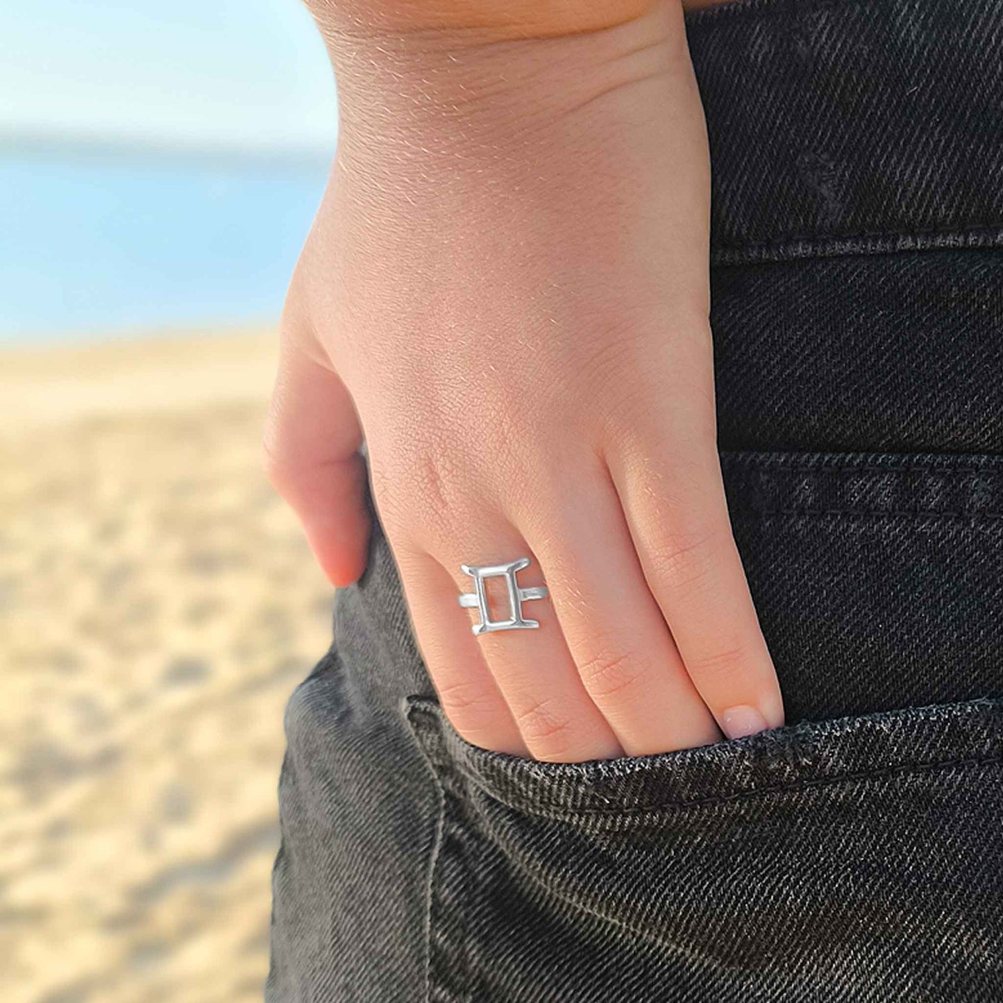 Anillo "Dualidad Sagrada" Géminis - Plata de Ley 925 - Amuleto Astrológico de Comunicación y Adaptabilidad