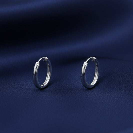 Pendientes de Aros Clásicos en Plata de Ley 925 - Joyería de Geometría Circular, Estilo Minimalista y Regalo Sofisticado
