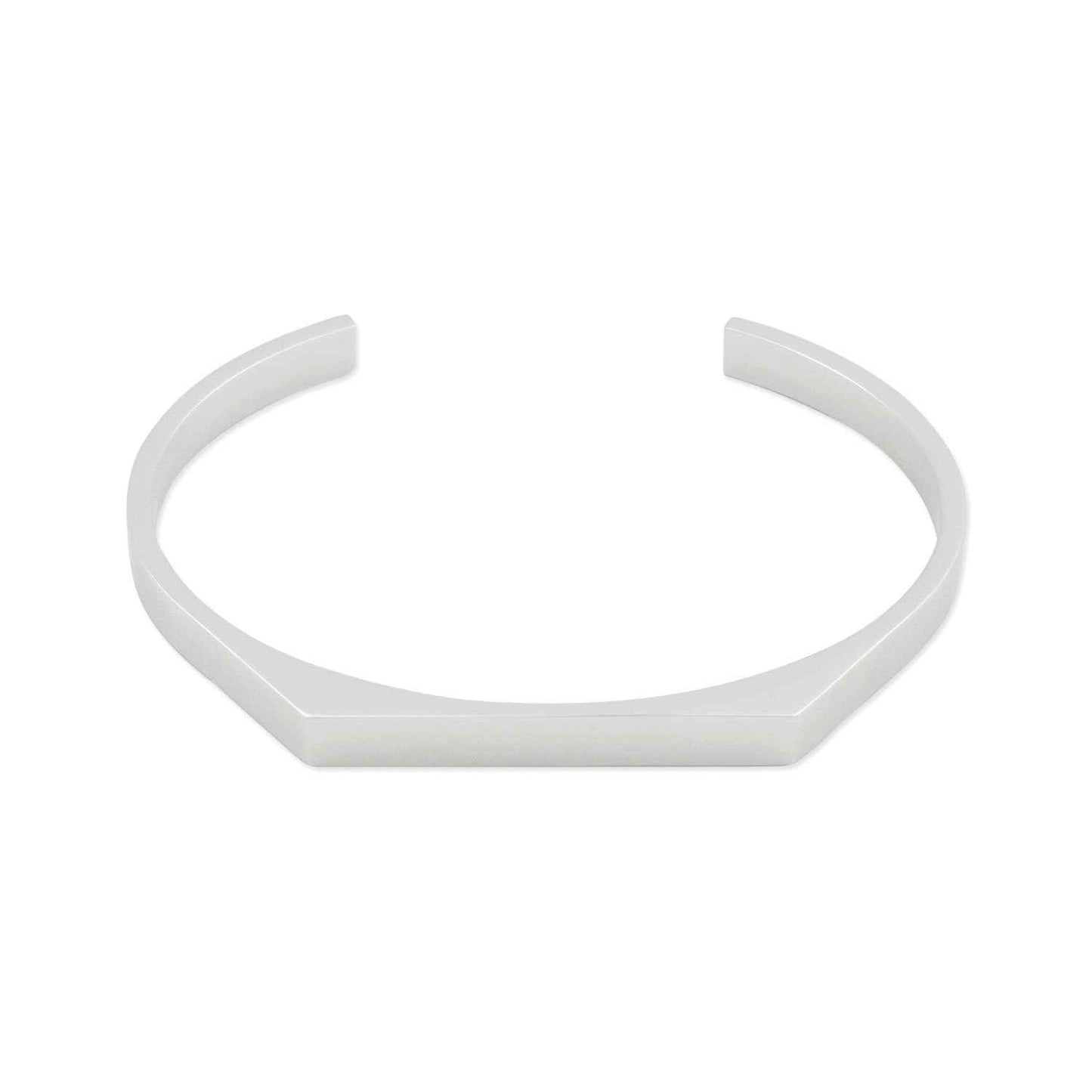 Brazalete Rígido Abierto de Acero Inoxidable - Diseño Geométrico Minimalista (60 mm)