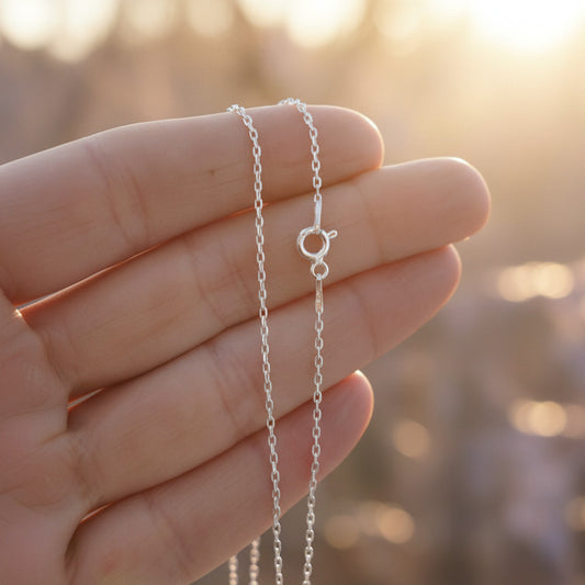 Cadena de Plata "Vínculo de Luz" - Eslabón Forzado de 45 cm para Amuletos