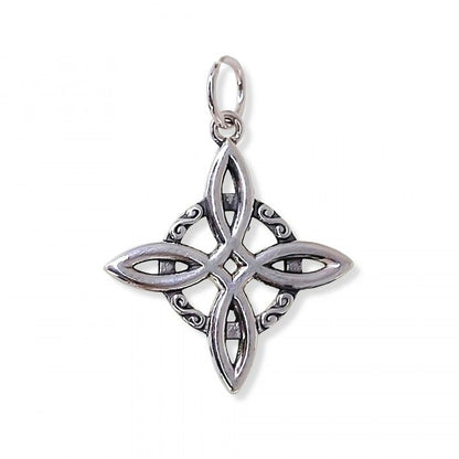 Colgante Nudo de Bruja Celta (Plata de Ley 925) - Amuleto de Protección y Escudo Energético (25 mm)