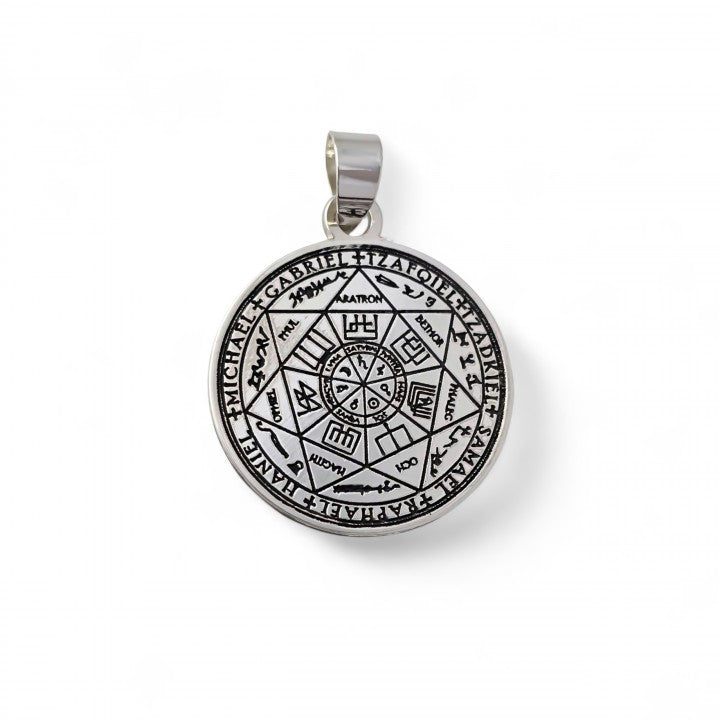 Colgante Sello Salomónico de los Arcángeles (Plata de Ley 925, 20 mm) - Poderoso Talismán de Protección y Guía Espiritual