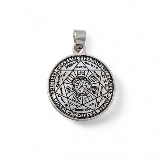Colgante Sello Salomónico de los Arcángeles (Plata de Ley 925, 20 mm) - Poderoso Talismán de Protección y Guía Espiritual