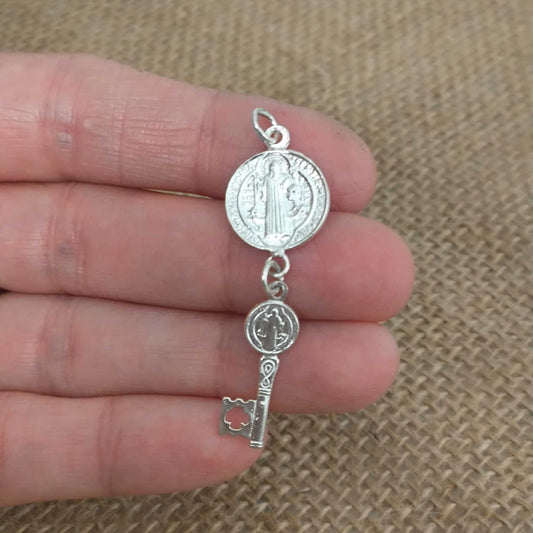 Colgante "Llave Maestra de la Fe" en Plata de Ley - El Poder Dual de San Benito