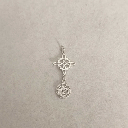 Colgante de Plata de Ley Nudo de Bruja y Tetragramatón - Protección Esotérica