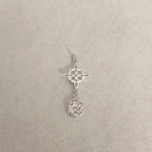 Colgante de Plata de Ley Nudo de Bruja y Tetragramatón - Protección Esotérica