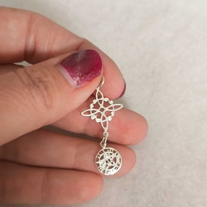 Colgante de Plata de Ley Nudo de Bruja y Tetragramatón - Protección Esotérica