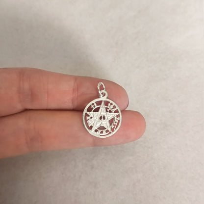 Colgante Tetragramatón en Plata de Ley 16 mm - Protección Espiritual y Poder Divino