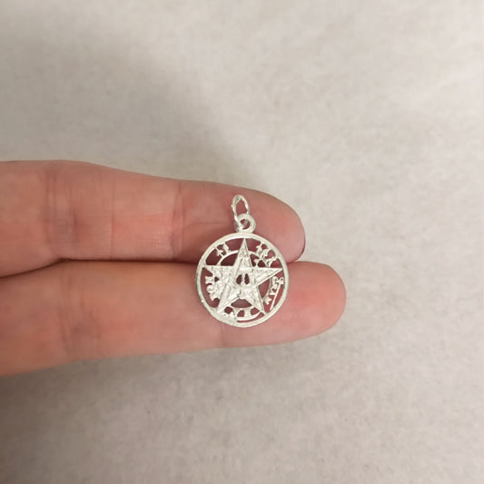 Colgante Tetragramatón en Plata de Ley 16 mm - Protección Espiritual y Poder Divino