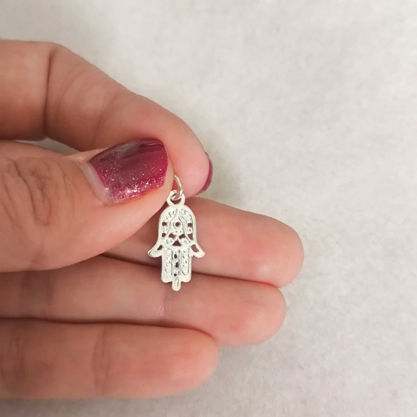 Colgante Mano de Fátima (Hamsa) Plata de Ley 925 - Amuleto de Protección y Buena Suerte