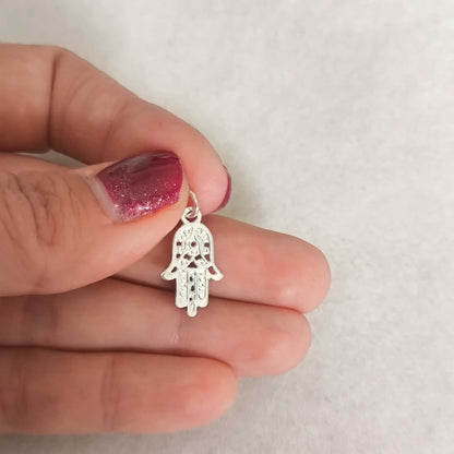 Colgante Mano de Fátima (Hamsa) Plata de Ley 925 - Amuleto de Protección y Buena Suerte